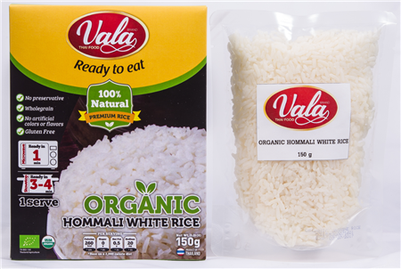 Ready to eat - Organic HOMMALI White Rice 150 g. - Vala Thai Food